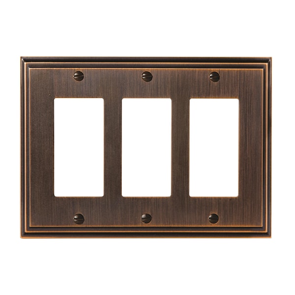 Amerock Mulholland 3 Rocker Oil Rubbed Bronze Wall Plate 1907006 - main